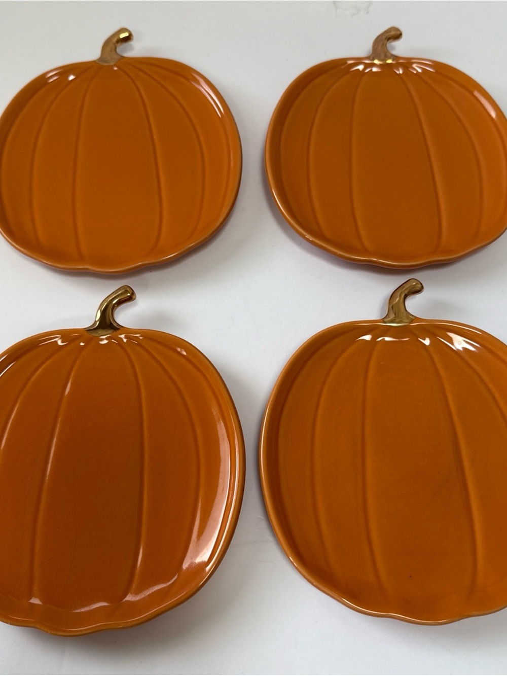 Martha Stewart pumpkin plates appetizer Halloween fall decor